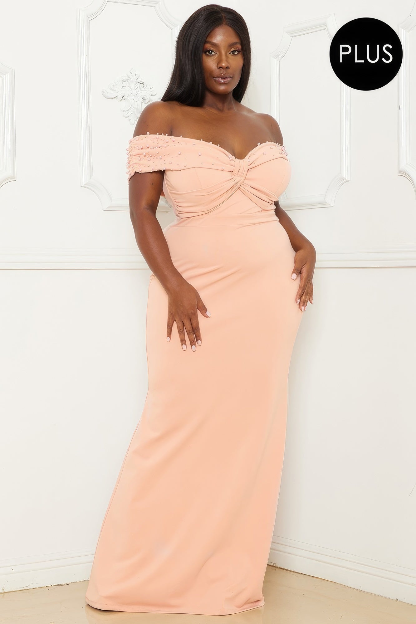 Blush off the shoulder maxi dress hotsell