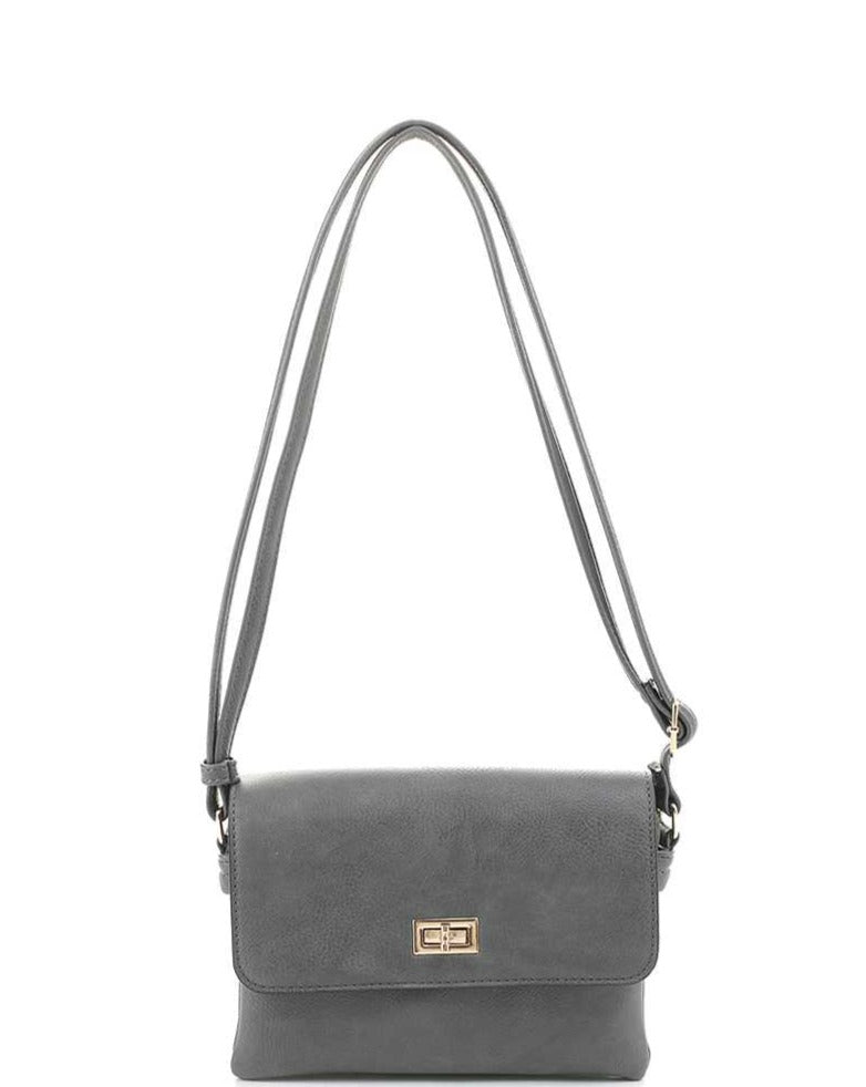Smooth Colored Leather PU Crossbody Bag