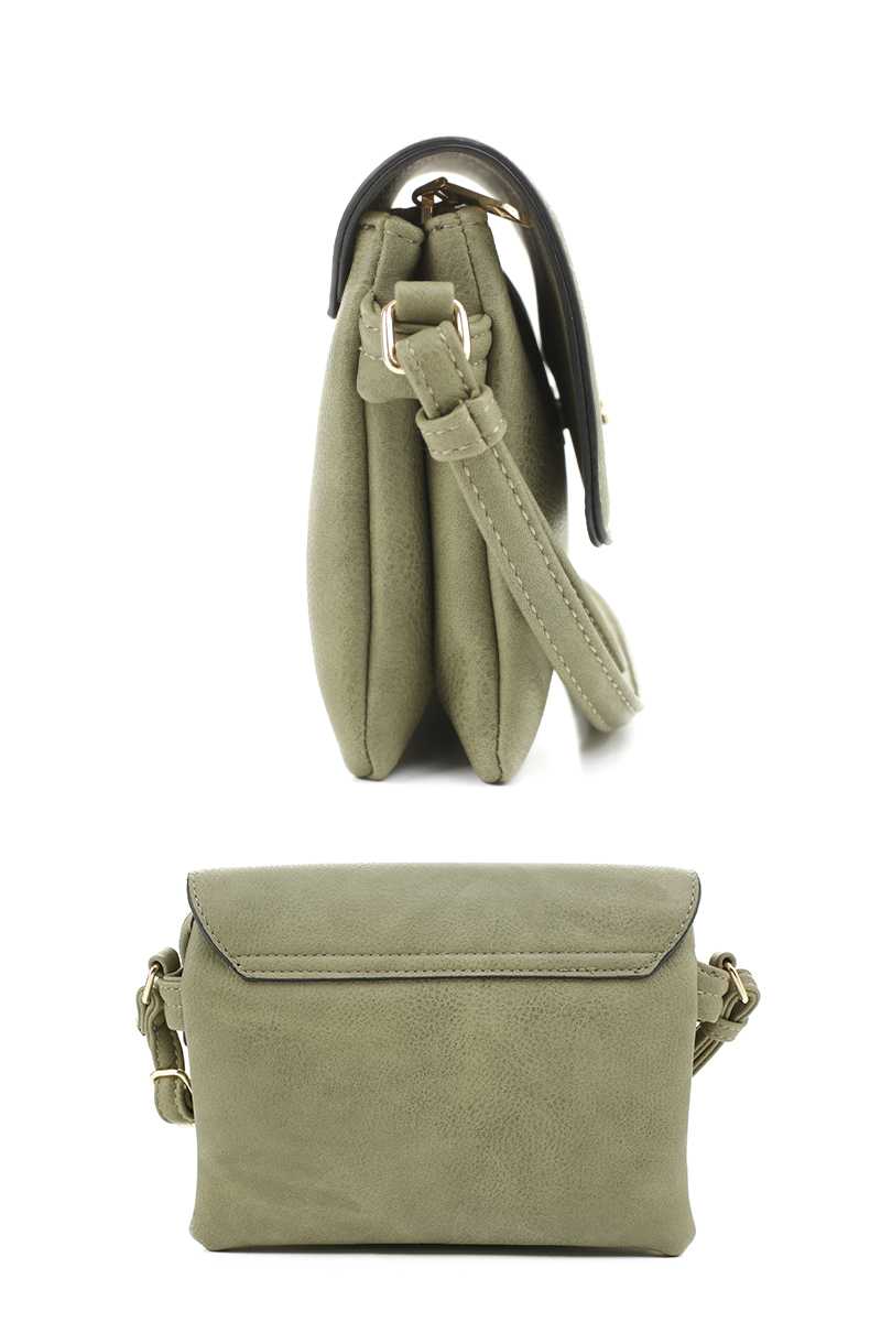 Smooth Colored Leather PU Crossbody Bag