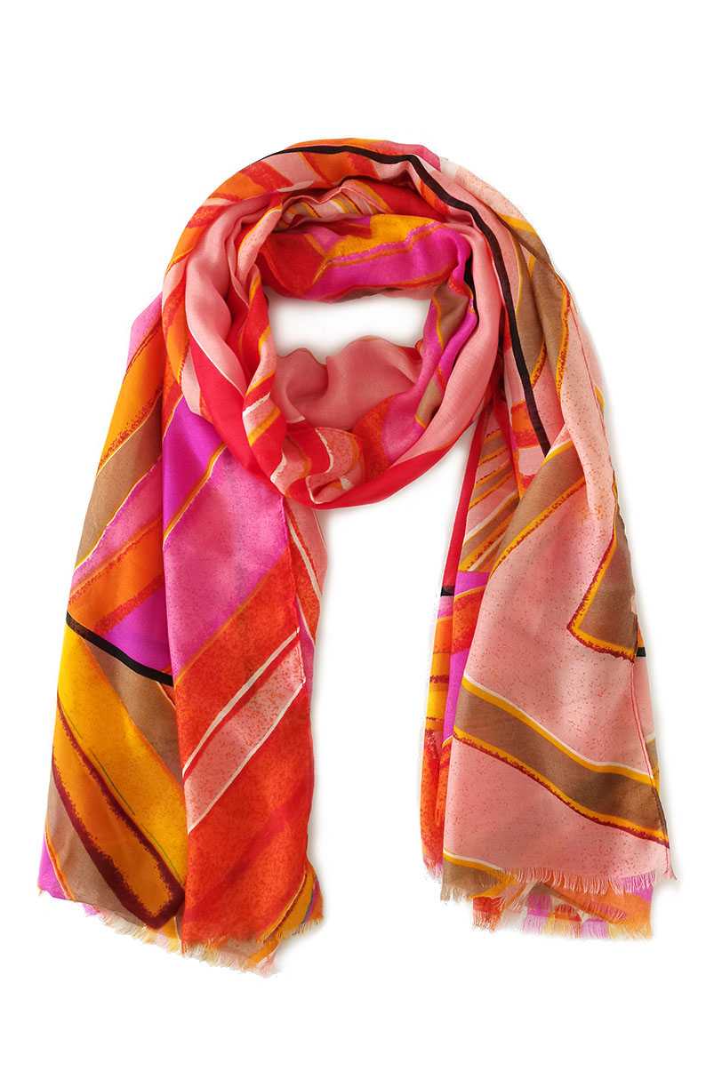 Abstract Print Scarf in Multiple Colors