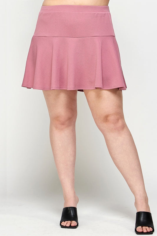 Plus Mauve Solid Knit Skort