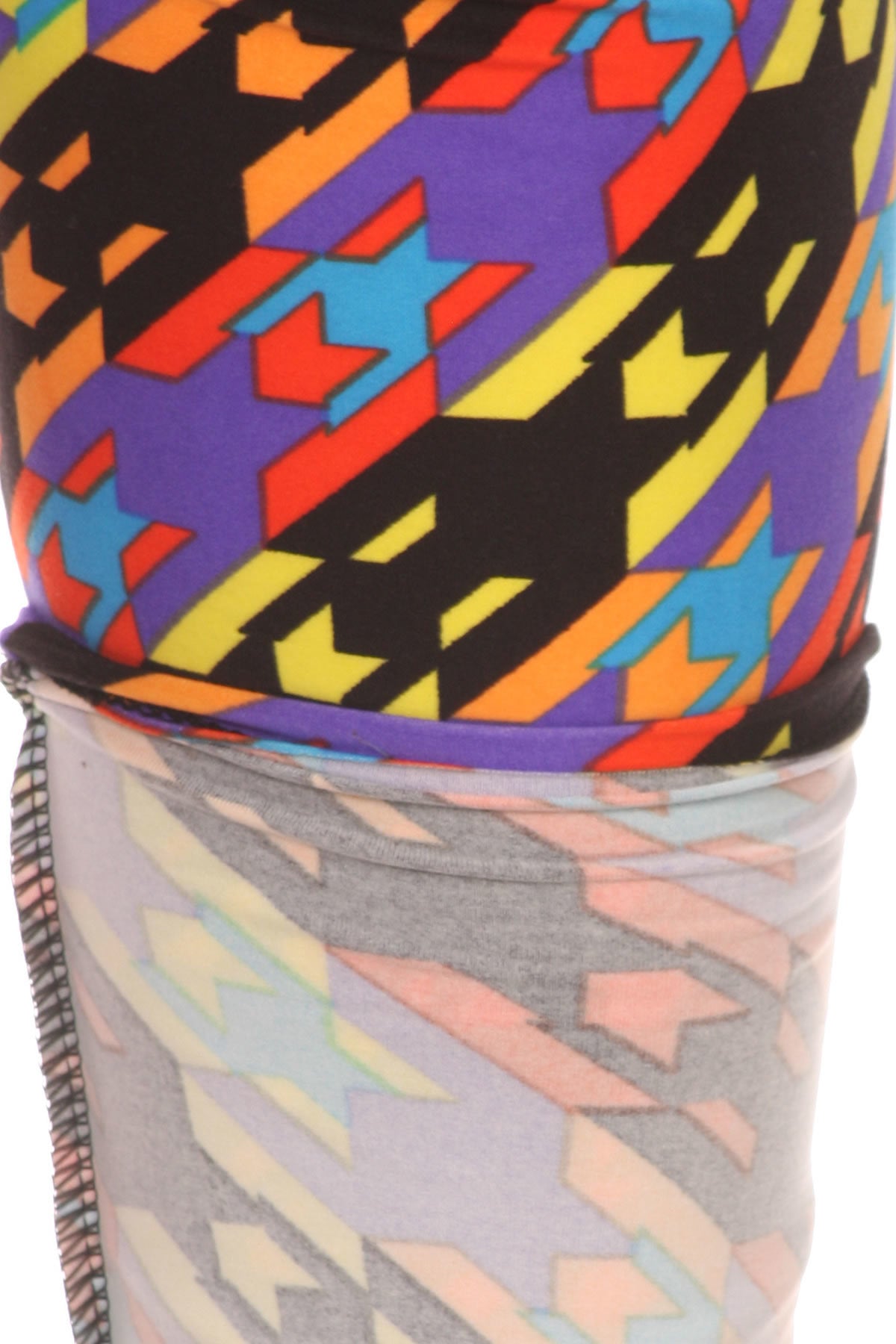 Plus Bright Retro Print Full Length High Waist Leggings