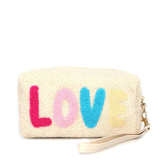 Faux Fur Love Pouch with Wristlet