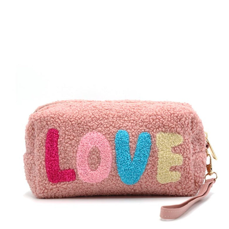 Faux Fur Love Pouch with Wristlet