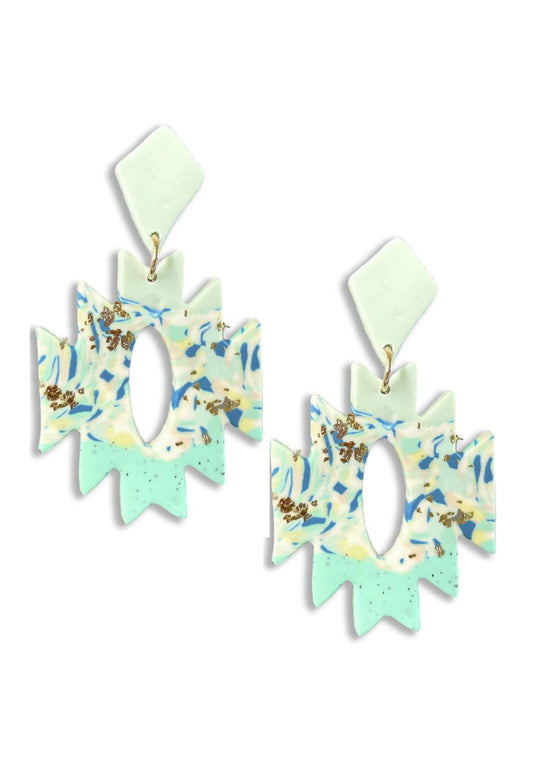 Rodeo Western Aztec Shape Dangle Earrings