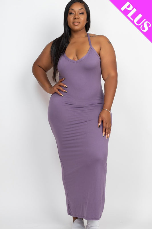 Plus Grape Racer Back Maxi Dress