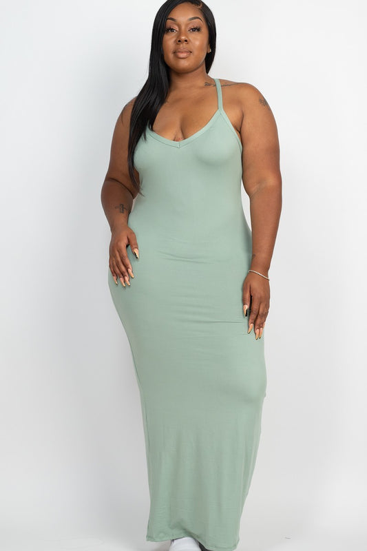 Plus Green Bay Racer Back Maxi Dress