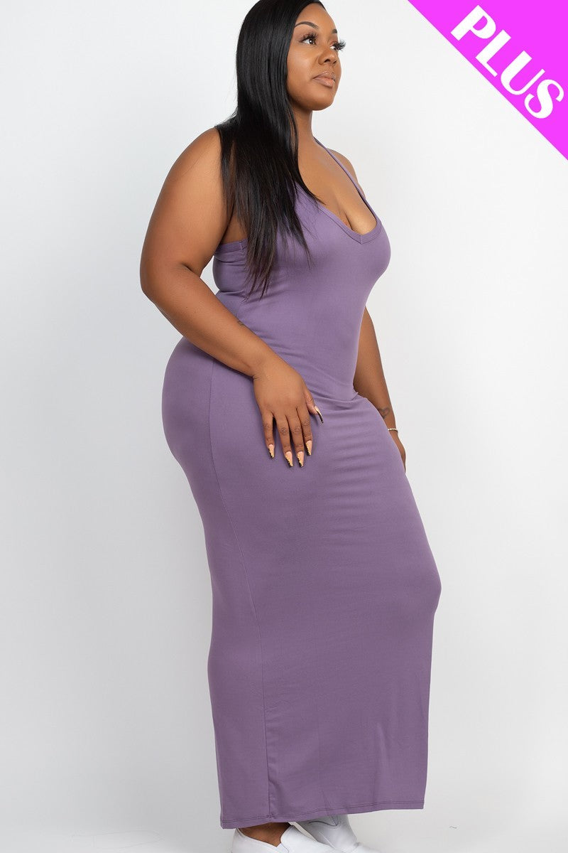 Plus Grape Racer Back Maxi Dress