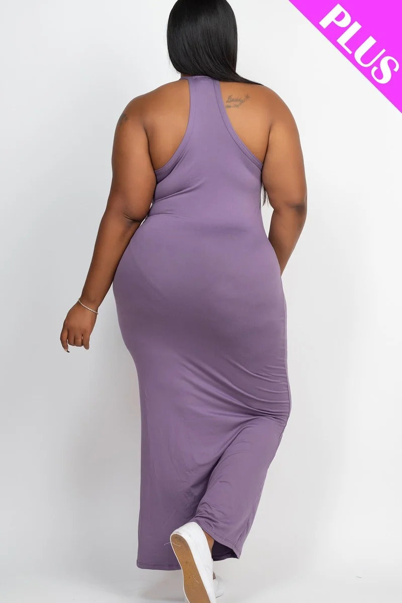 Plus Grape Racer Back Maxi Dress