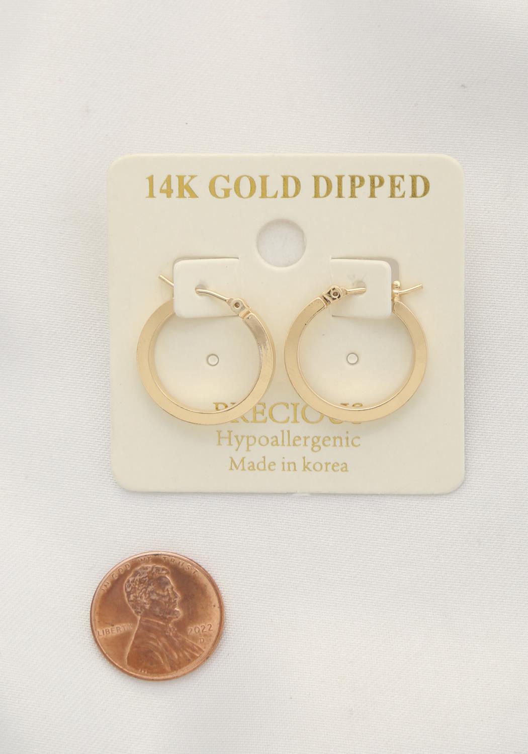 Gold/Rhodium Square Edge 14k Gold Dipped Hoop Earrings