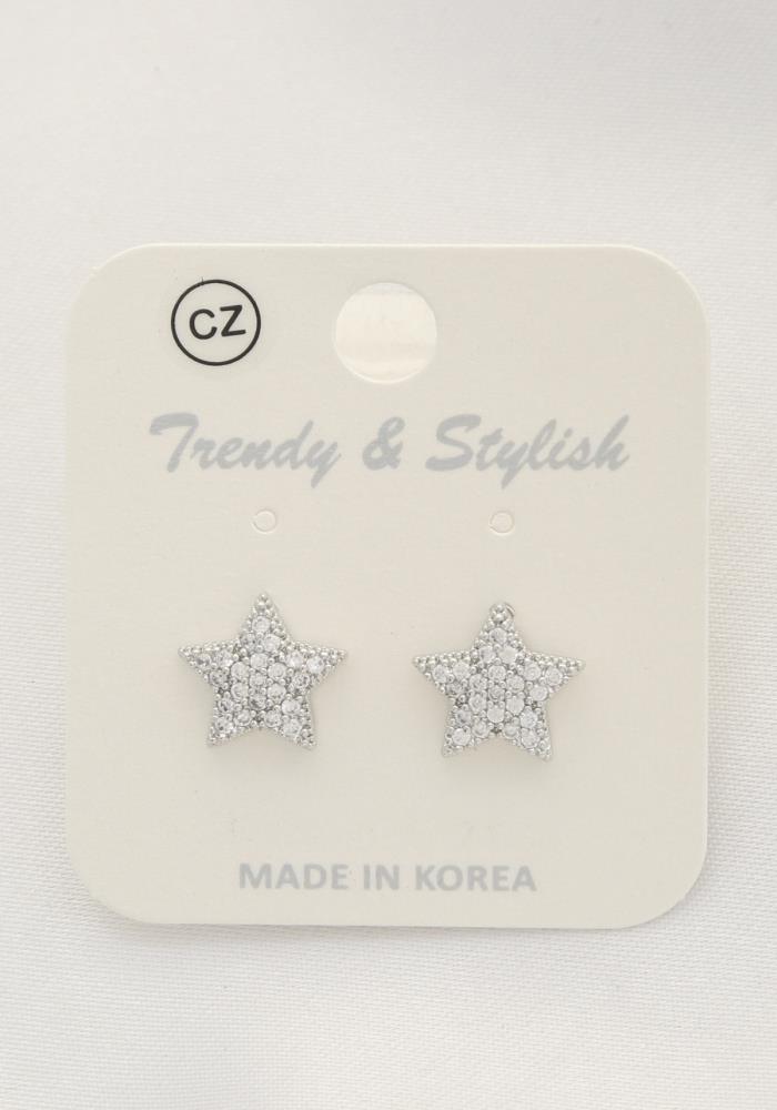 Gold/Rhodium Crystal Star Stud Earrings