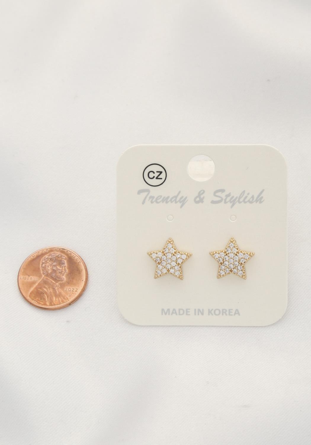 Gold/Rhodium Crystal Star Stud Earrings