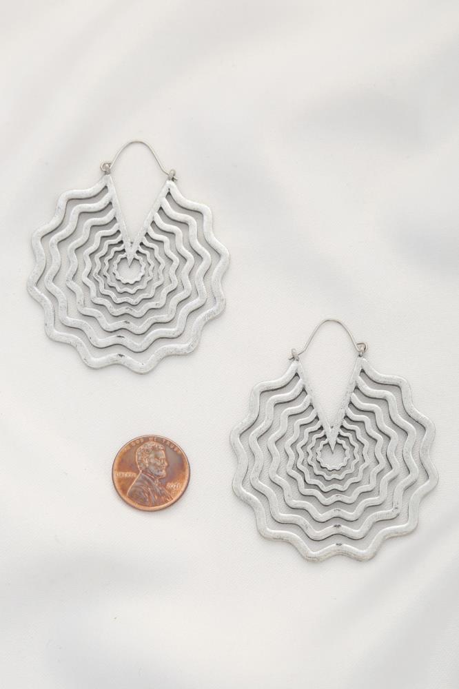 Silver Spider Web Metal Dangle Earrings
