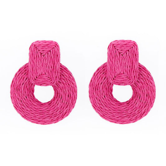 Round Col Raffia Wrap Earrings