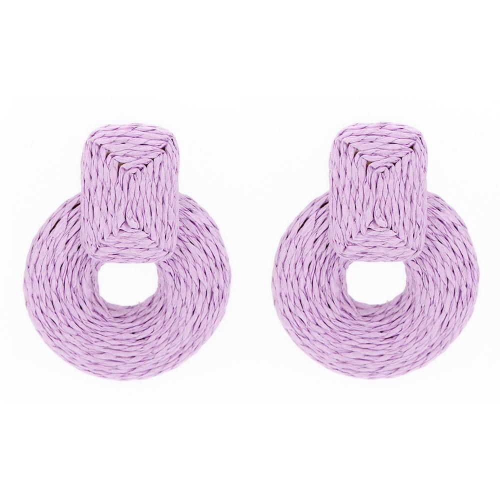 Round Col Raffia Wrap Earrings