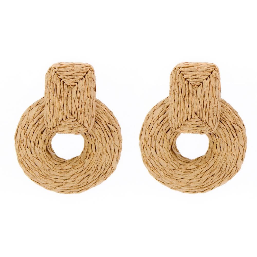 Round Col Raffia Wrap Earrings