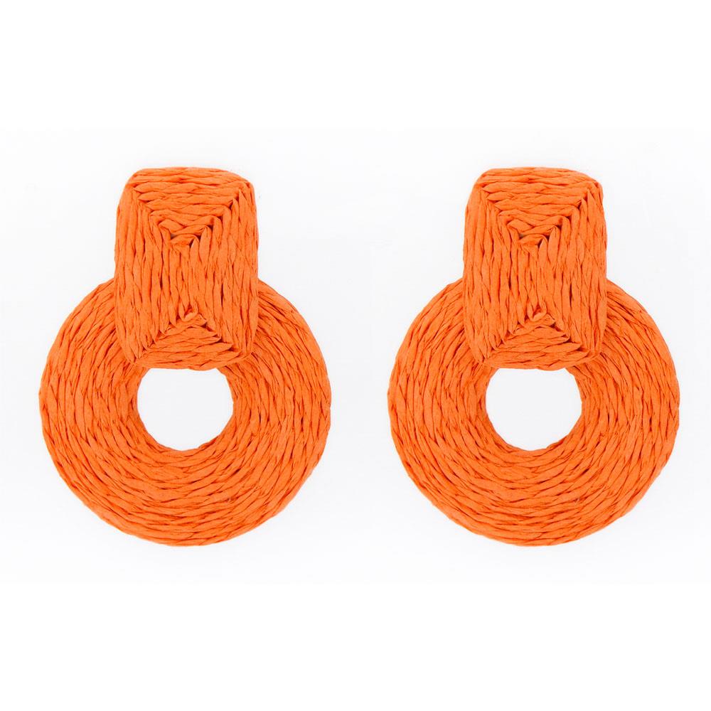 Round Col Raffia Wrap Earrings