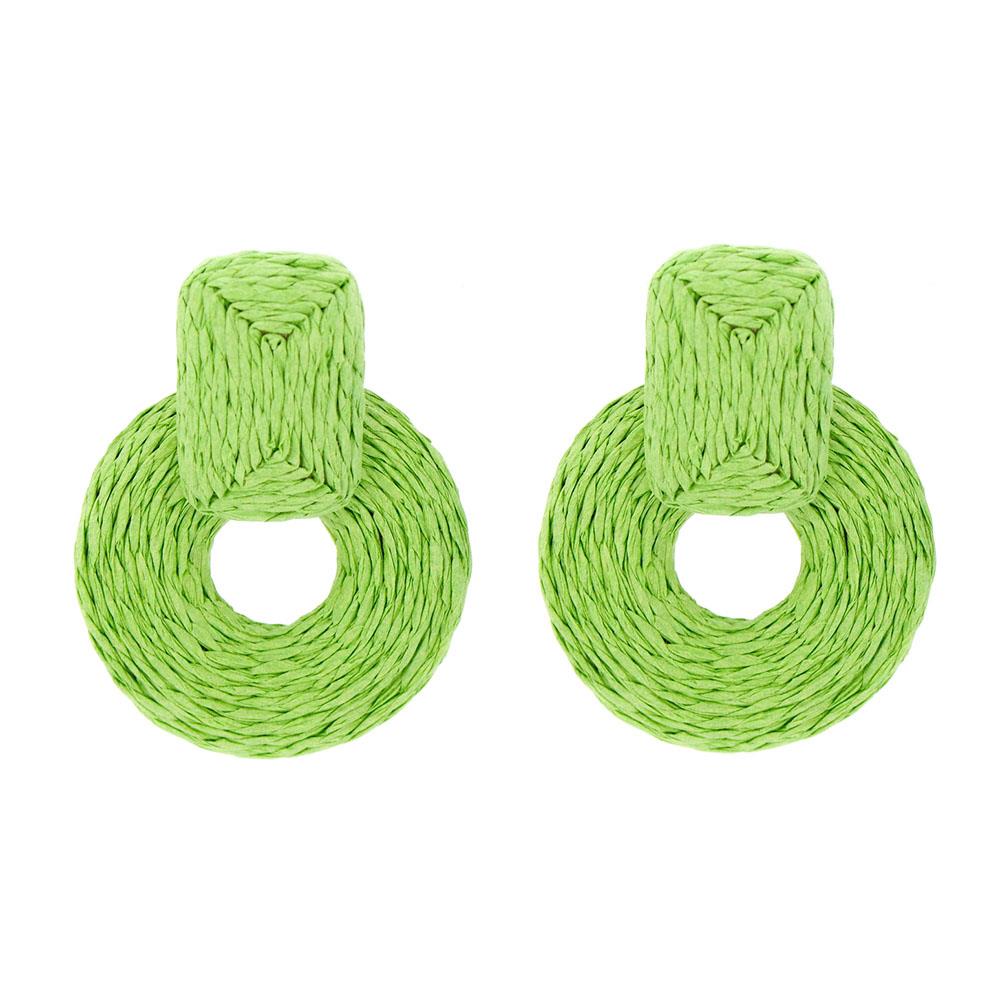 Round Col Raffia Wrap Earrings