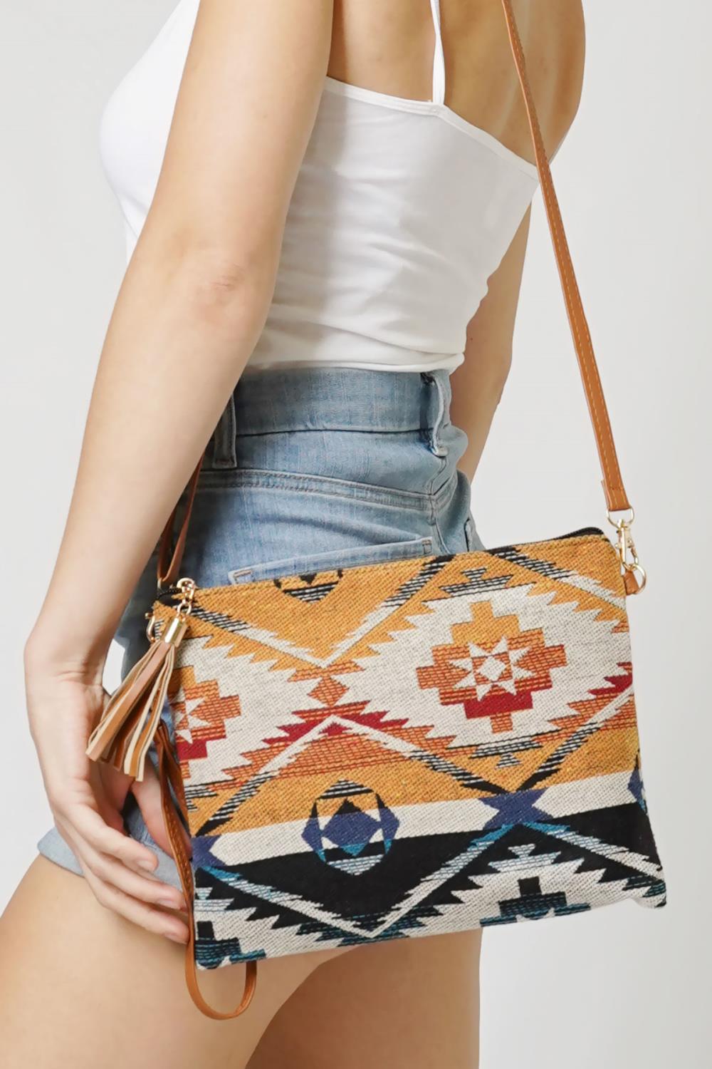 Aztec Woven Crossbody/Clutch Bag