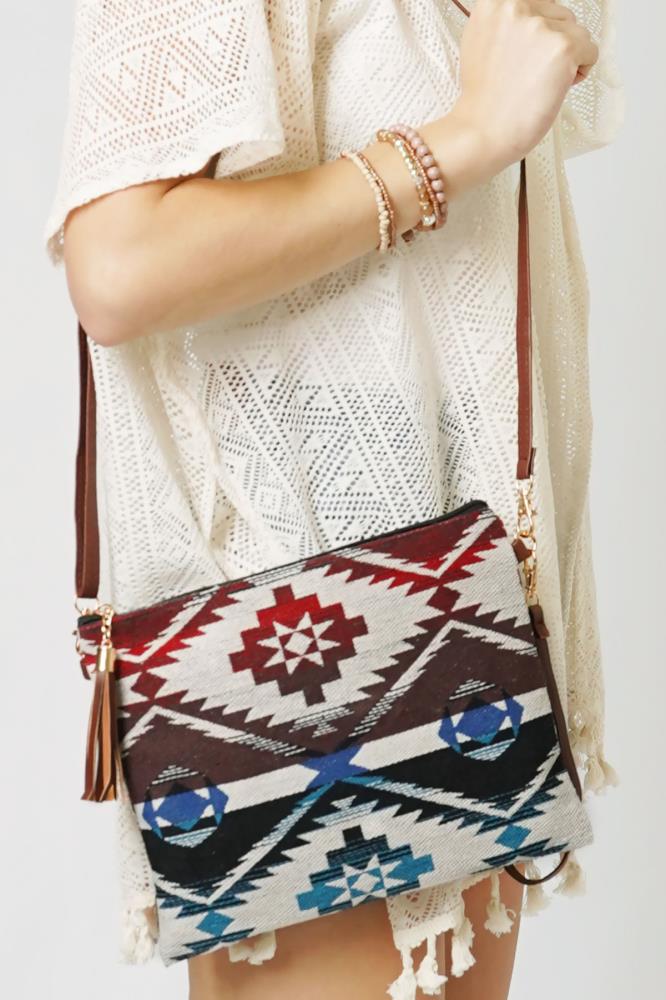 Aztec Woven Crossbody/Clutch Bag