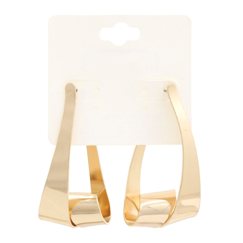 Gold Triangle Loop Dangle Earrings
