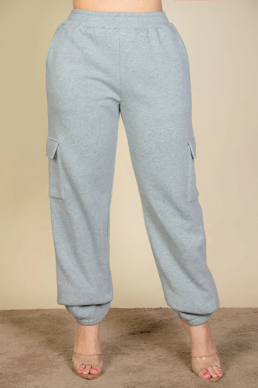 Plus Heather Grey Drawstring Waist Sweatpants