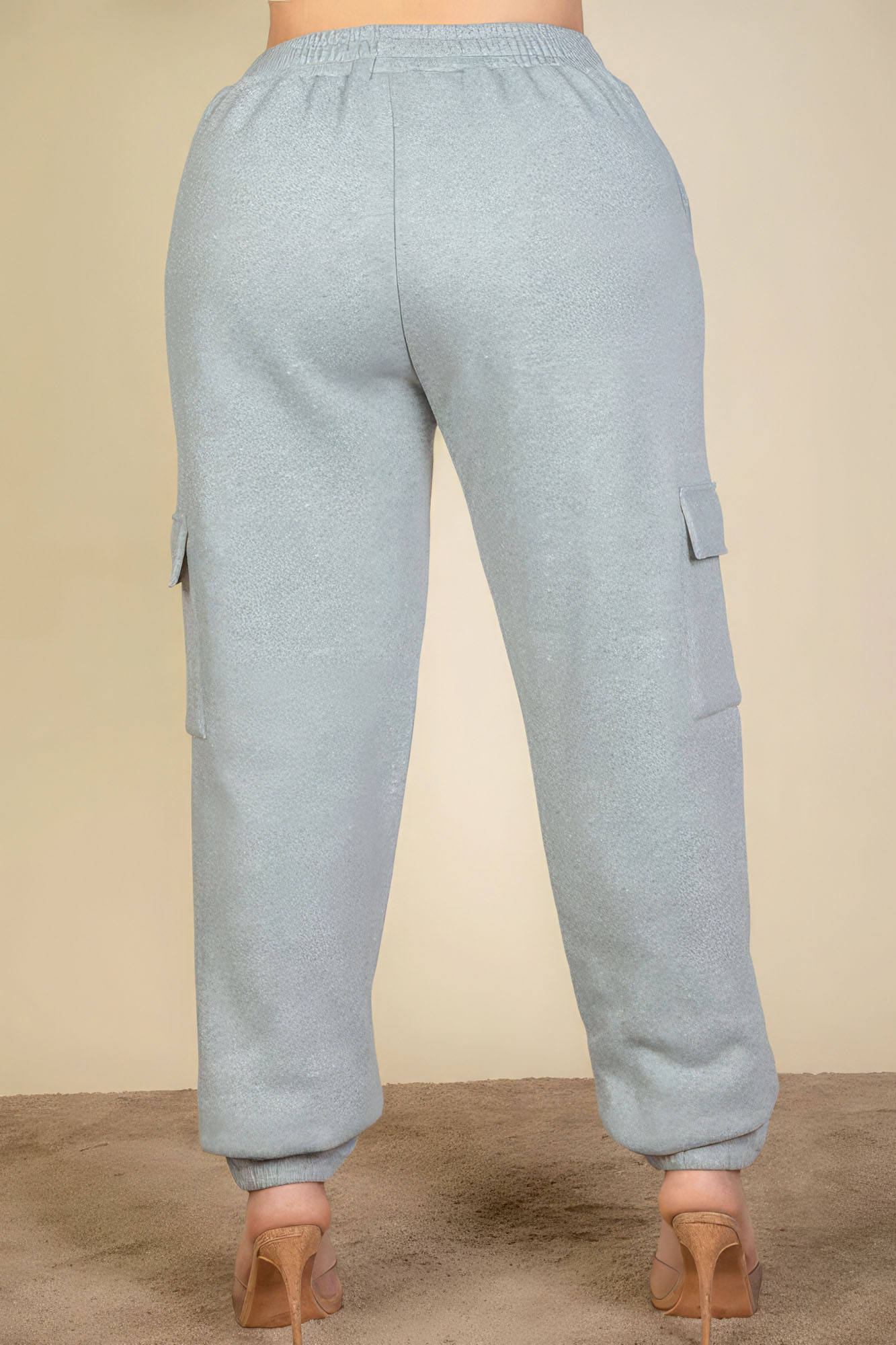 Plus Heather Grey Drawstring Waist Sweatpants