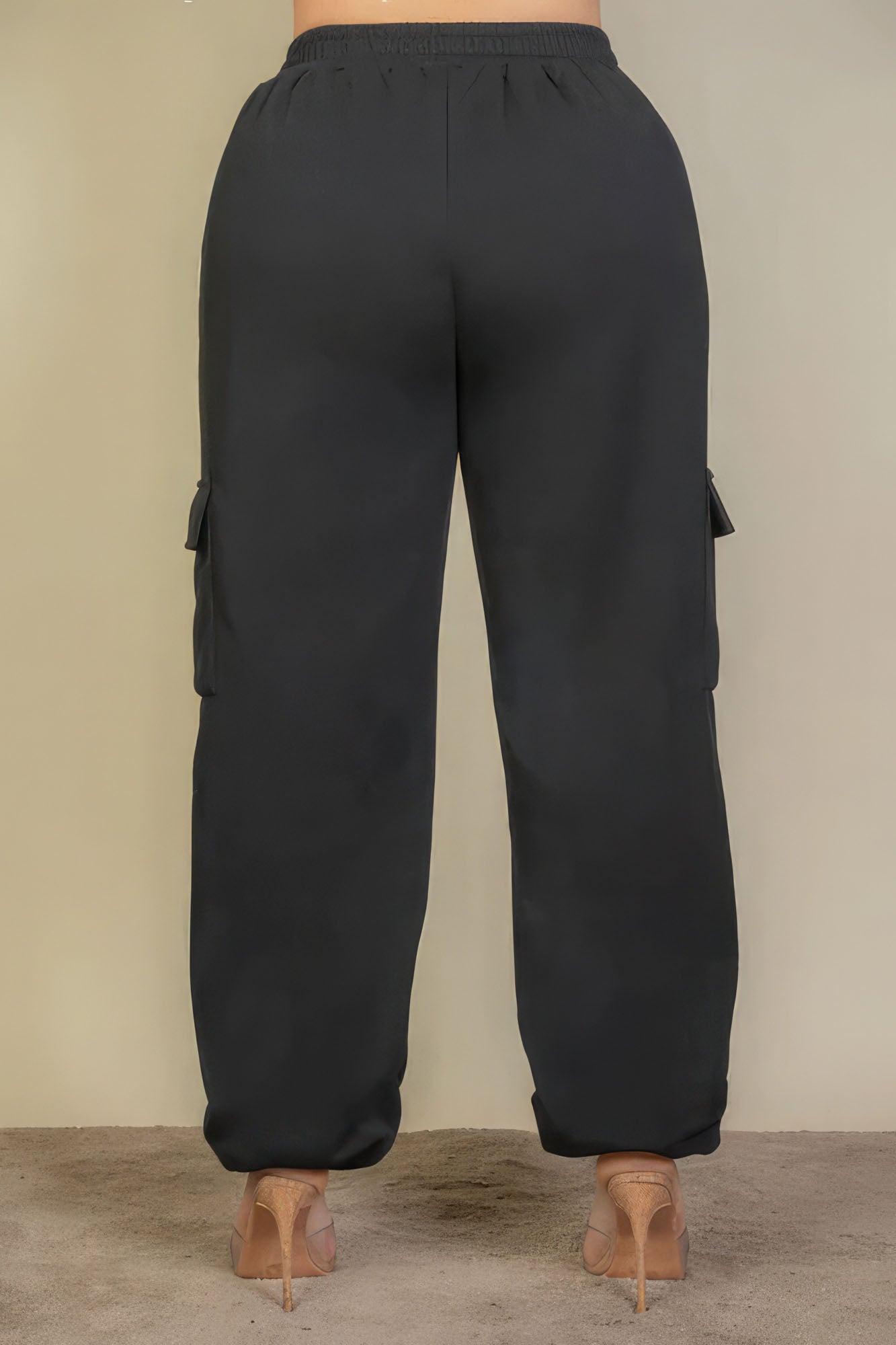 Plus Black Drawstring Waist Sweatpants