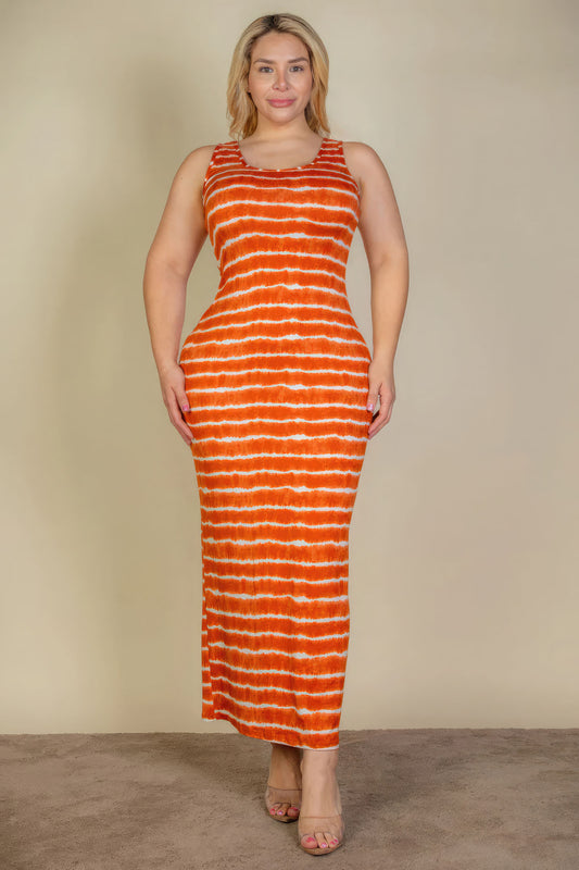 Plus Mango Tie Dye Tank Bodycon Maxi Dress